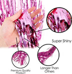 Foil Curtain (Pink, Set of 1) / Foil Curtain Pink/Foil Fringe Curtain/Party Decorations