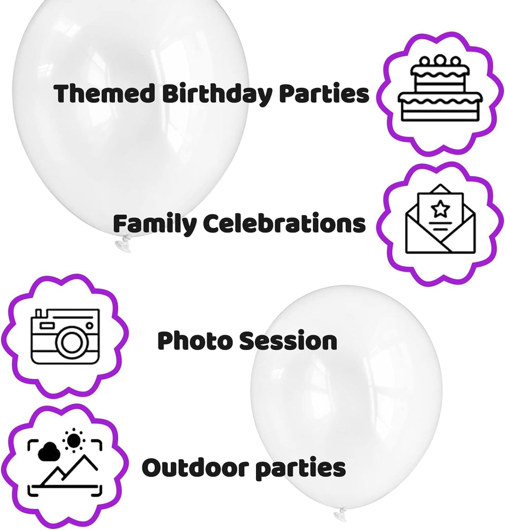 50 Pack White Balloons 12 Inch, Red Latex Balloons for Kids Party balloons Supplies Wedding Birthday Bridal Shower Decorations.