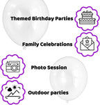 50 Pack White Balloons 12 Inch, Red Latex Balloons for Kids Party balloons Supplies Wedding Birthday Bridal Shower Decorations.