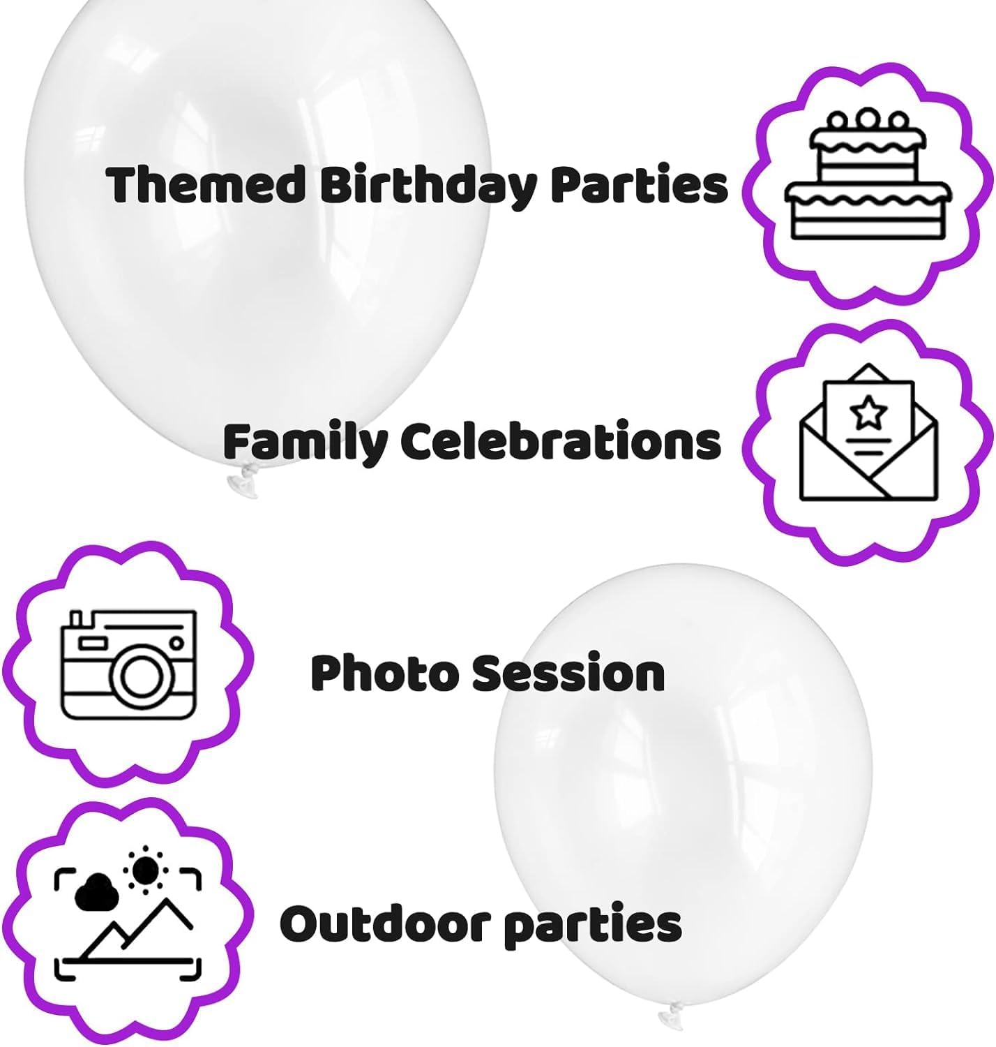 50 Pack White Balloons 12 Inch, Red Latex Balloons for Kids Party balloons Supplies Wedding Birthday Bridal Shower Decorations.