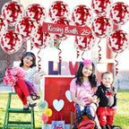 Red Confetti Balloons Kit - Pack of 30 | Red Balloons for Valentines Day Decorations | Red Glitter Balloons for Red Theme Birthday Party, Anniversary Decorations, Weddings, Bridal and Baby Shower