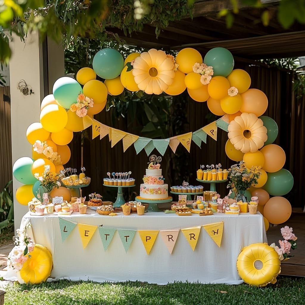 Yellow Balloons Latex Party Balloons - 100 Pack 12 inch Round Helium Yellow Balloons for Birthday Sunflower Party Decorations