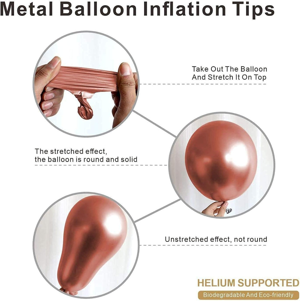 Rose Gold Metallic Balloons for Bachelorette Party Decoration, Birthday, Anniversary – Pack of 50