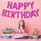 Pink Happy Birthday Balloons Banner - 16 Inch | Happy Birthday Sign Balloons for Happy Birthday Decorations | Happy Birthday Party Decoration | Happy Birthday Banner for Birthday Party Decoration