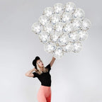 Silver Confetti Balloons Set – Pack of 30, 12 Inch | Silver Party Balloon Decorations | Confetti Silver Balloons for Birthday Party | Latex Balloons for Bridal Shower, Home, Office Decor