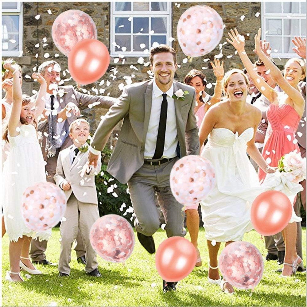 40 Pcs 12 Inch Confetti Latex Balloon Set with 3 Roll Ribbon for Birthday Wedding Party Decorations, Purple Brand: Axgo