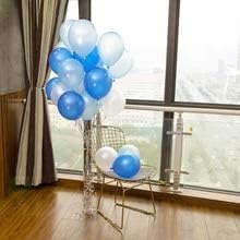 100 PCS 12-inch Pearlized 4 Assorted Colors Latex Balloons Blue White Silver Large Big Round Thick Shiny Pearlescent Biodegradable Bulk Helium Gas Air Inflated Kids Birthday Party Decorations Supplies