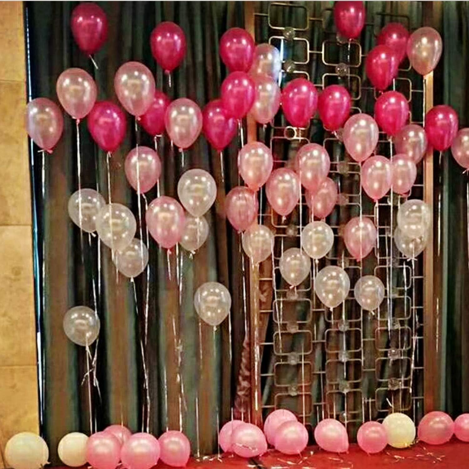 100 PCS 12 Inch Large Big Round White Pink Rose Assorted Color Biodegradable Latex Balloons Bulk Helium Gas or Air Inflated Inflatable for Wedding Party Girls’ Birthday Decorations Supplies Favors