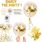 25Pcs Golden Happy Birthday Foil Balloon, Confetti and Metallic Balloons Combo for Birthday Decoration Items for Kids