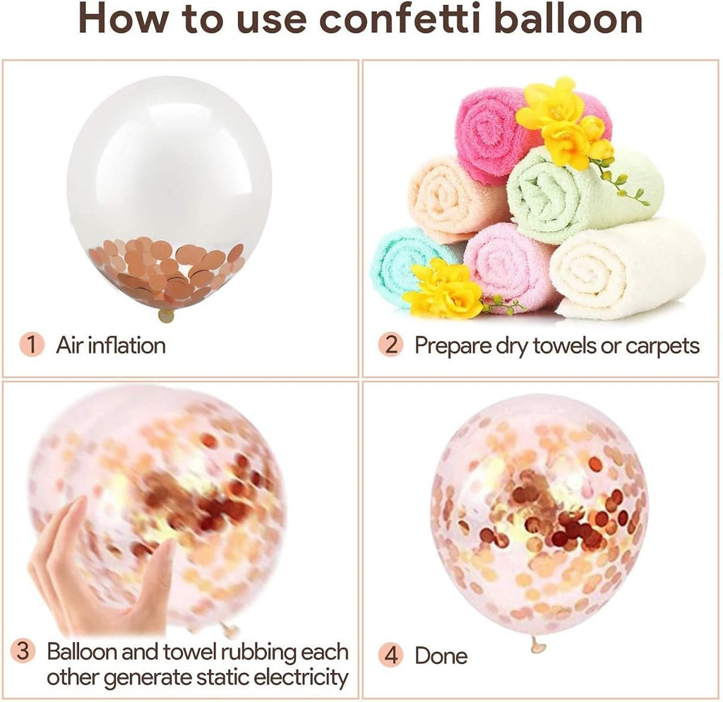Party Mix Silver Metallic, Confetti and Foil Balloons for All Kind of Balloon Party Decorations (Silvery), 14 Pieces Combo