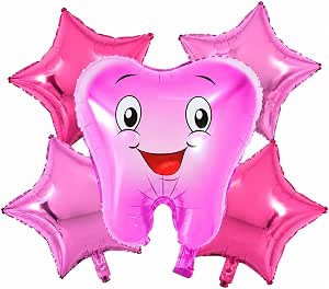 Smile tooth Theme 5 Pcs Foil Balloon Set – Decorative Balloons for Party Decorations