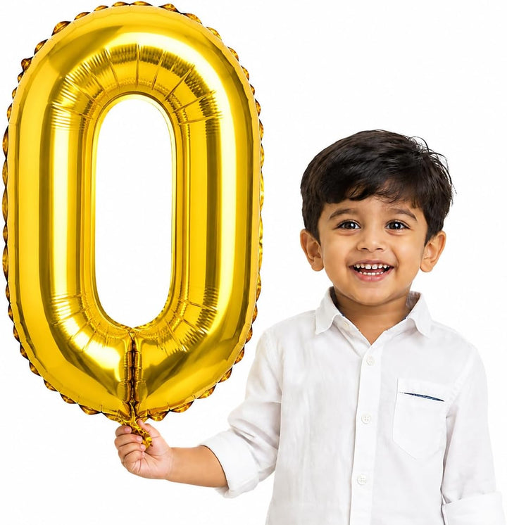  Gold Number 0 Foil Balloon 16 Inch