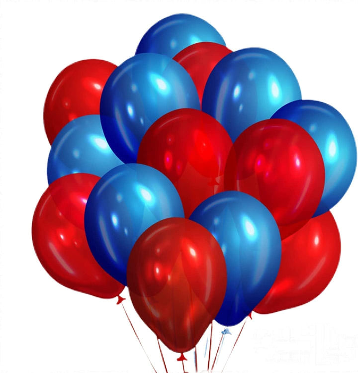 50 Metallic Red Blue Balloons Party Decorations