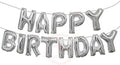 set of 2 Pcs Combo Happy Birthday Silver Foil balloons banner witn Gluedot for happy birthday decoration/happy birthday balloons banner/happy birthday balloon silver