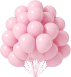 Pink Balloons - 12 Inch, 50 Pack Light Pink Latex Party Balloons with Pink Ribbon for Birthday, Graduation, Bridal, Baby Shower, Gender Reveal & Princess Parties