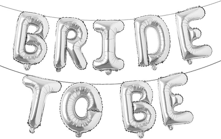 Bride to Be Banner Letters Balloons Pack Engagement Party Decorations 16 Inches of Foil Mylar Supplies Kit for Bachelorette Celebration or Bridal Shower