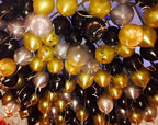Golden Happy Birthday Letters Foil Balloon Set Decoration Combo with 51 Pcs Black and Gold Metallic Balloon