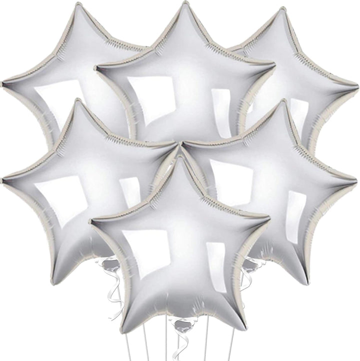 Silver Star Balloons 6 Pack Party Decorations