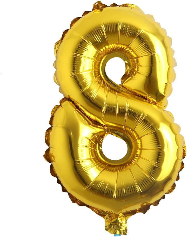 Gold Number 8 Foil Balloon 16 Inch