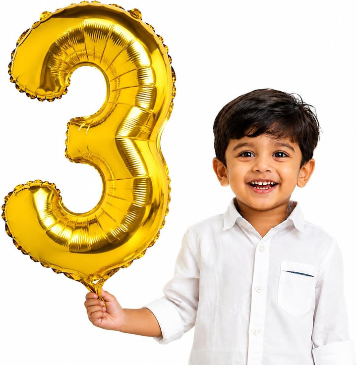Gold Number 3 Foil Balloon 16 Inch