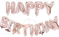 Set of 2 Pcs Combo Rose Gold Happy Birthday Foil balloons Banner with Gluedot for Birthday decoration/rose gold balloon/rose gold birthday/rose gold birthday decorations