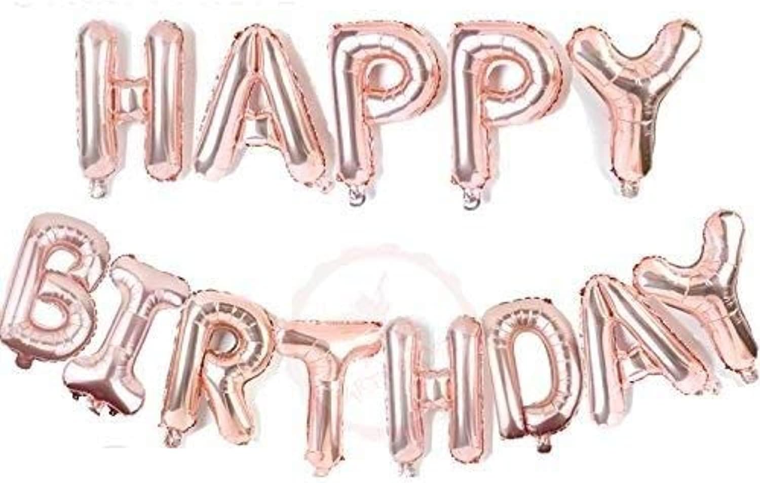 Set of 2 Pcs Combo Rose Gold Happy Birthday Foil balloons Banner with Gluedot for Birthday decoration/rose gold balloon/rose gold birthday/rose gold birthday decorations