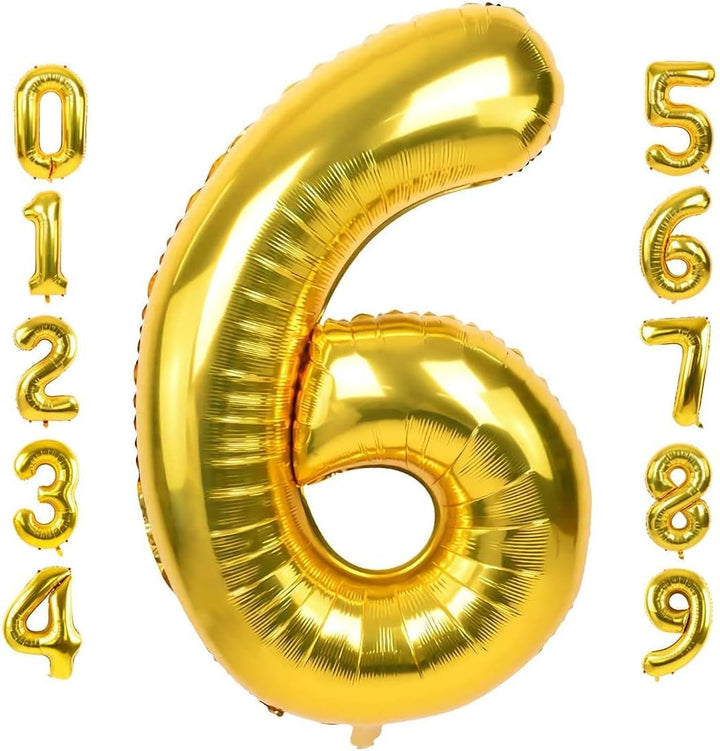 Gold Number 6 Foil Balloon 32 Inch