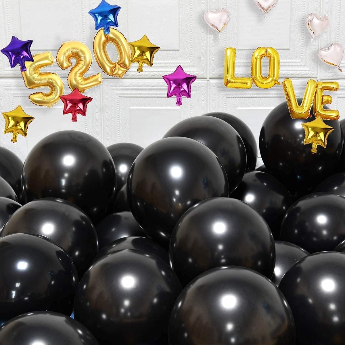 Black Balloons Round - Standard (12 inchx40Pcs)