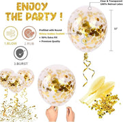 25Pcs Golden Happy Birthday Foil Balloon, Confetti and Metallic Balloons Combo for Birthday Decoration Items for Kids