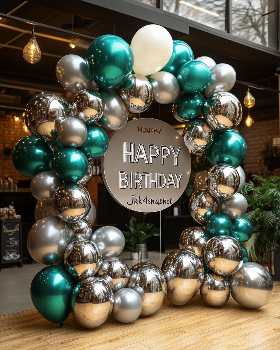 Silver Metallic Chrome Latex Balloons – 100 Pack, 12 inch Silver Round Helium Balloons for Wedding, Graduation, Anniversary, Baby Shower, and Birthday Party Decorations