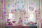 12Pcs Purple Confetti Balloons For Unicorn Happy Birthday Balloon Or Birthday Decorations Items For Girls