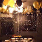 72 Pack Black Gold Confetti Balloons Kit, 12 Inch Black Gold White Balloons and Gold Confetti Balloons with Balloon Ribbons for Graduation Birthday Wedding Baby Shower Party Decorations