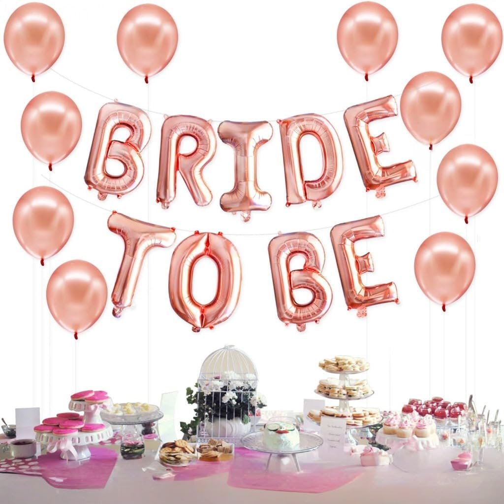 Big Rose Gold "Bride To Be" Balloons, 16 Inch – Bachelorette Party Decorations | Rose Gold Bride Balloons for Bridal Shower Decorations | Rose Gold "Bride To Be" Balloon for Wedding, Bachelorette Ball