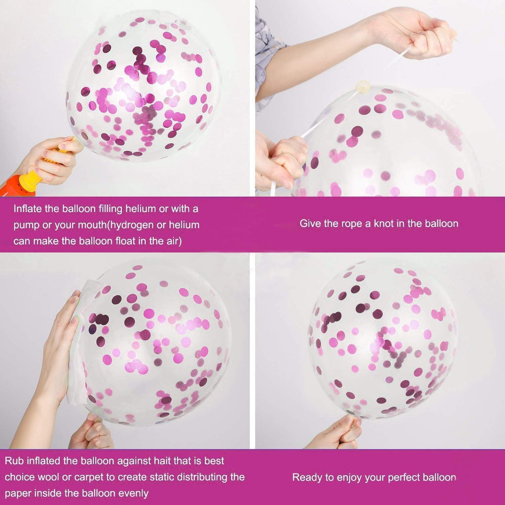 25Pcs Decoration Set – Foil Balloons, Latex Balloons, and Ribbon | Party Decoration for Girls | Pink Balloons