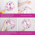 25Pcs Decoration Set – Foil Balloons, Latex Balloons, and Ribbon | Party Decoration for Girls | Pink Balloons