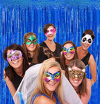 2 Packs – Royal Blue Metallic Tinsel Foil Fringe Curtains (3.2 ft x 6.6 ft) Perfect for photo booth props and backdrop decoration for birthdays, weddings, engagements, bridal showers, baby showers, ba