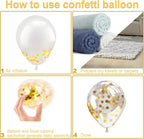 Gold Confetti Latex Party Balloons – 60 Pack, 12 Inch Helium Gold Confetti Balloons for Wedding, Graduation, Baby Shower, Birthday Party Decorations