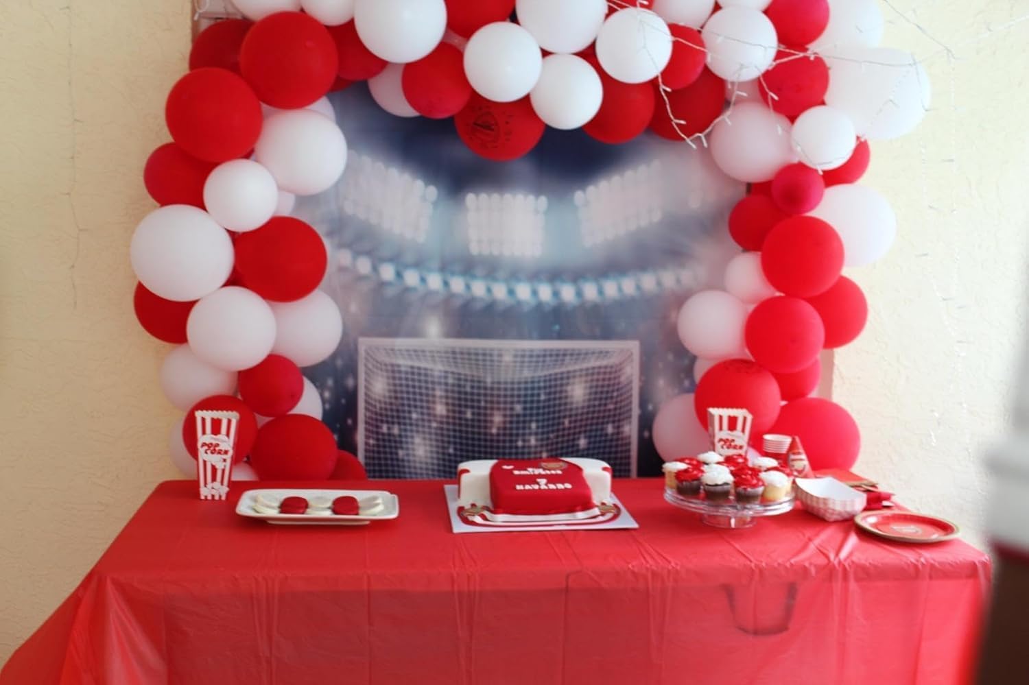 50 Pcs Metallic Red and White Balloons – Red White Birthday Balloons – Red and White balloons decorations – Red, White balloons for Anniversary/baby shower/birthday party