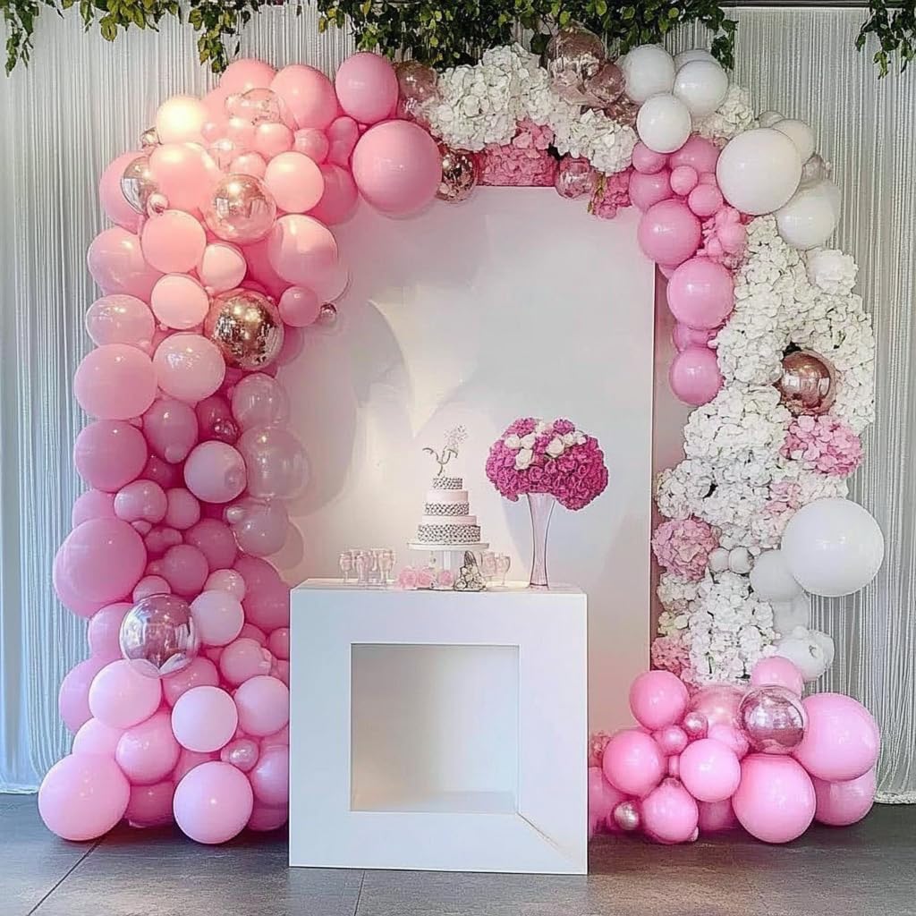 Pink Balloons Latex Party Balloons – 100 Pack 12 inch Round Helium Pink Balloons for Birthday, Wedding, Anniversary, Bridal Shower, Gender Reveal Party Decoration