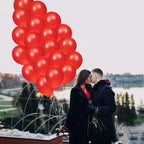 Red Latex Balloons Kit - Pack of 30 | Bright Red Balloons for Wedding Decorations | Chrome Latex Ruby Red Party Balloons for Birthday, Anniversary, Valentines Decoration, Proposal, Christmas