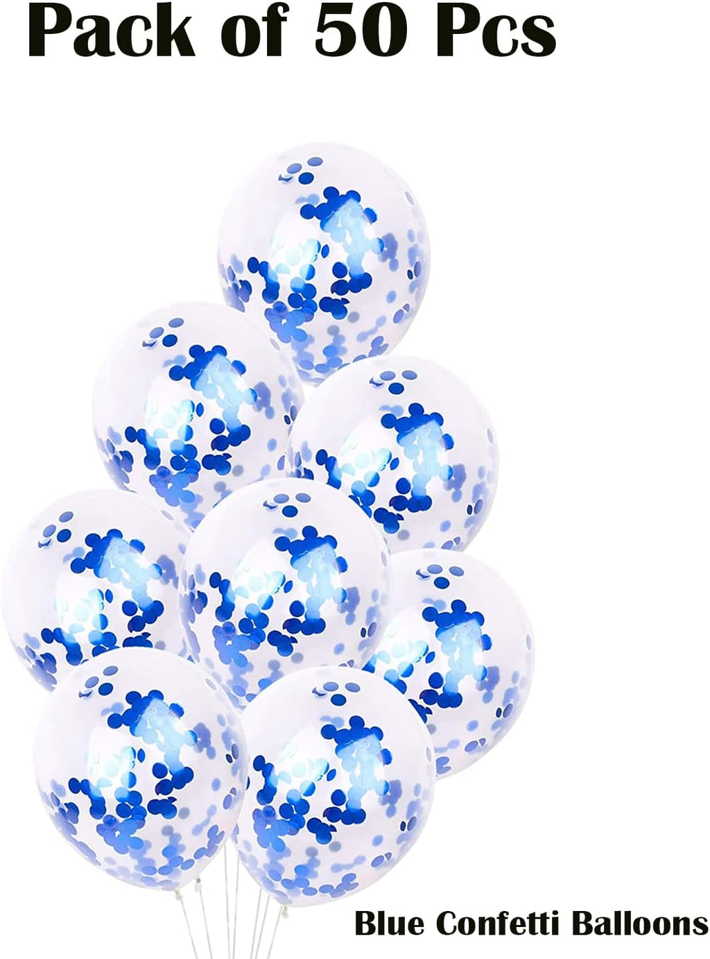Rubber Royal Blue Confetti Balloons For Birthday Decoration Party Theme Supplies | Baby Shower Decoration, Wedding Décor, Anniversary Balloons For Decorations Items Pack Of 10 Pcs