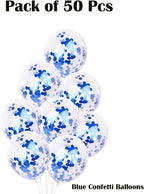 Rubber Royal Blue Confetti Balloons For Birthday Decoration Party Theme Supplies | Baby Shower Decoration, Wedding Décor, Anniversary Balloons For Decorations Items Pack Of 10 Pcs