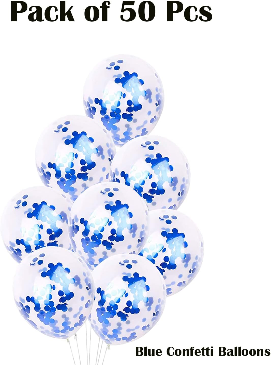 Rubber Royal Blue Confetti Balloons For Birthday Decoration Party Theme Supplies | Baby Shower Decoration, Wedding Décor, Anniversary Balloons For Decorations Items Pack Of 10 Pcs