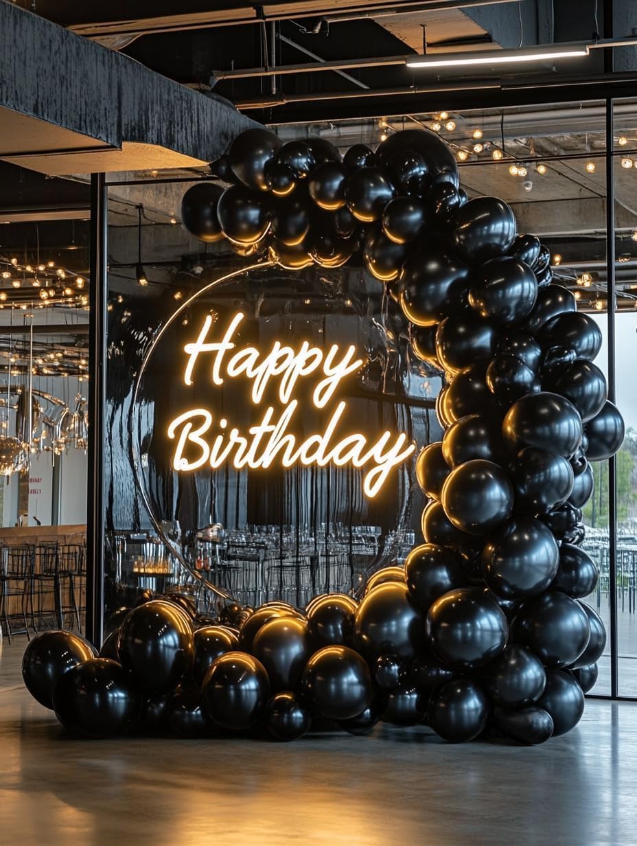 Black Balloons Latex Party Balloons – 100 Pack, 12 Inch Round Helium Balloons for Black Themed Wedding, Graduation, Anniversary, Birthday Party Backdrop Decorations