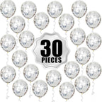 Silver Confetti Balloons Set – Pack of 30, 12 Inch | Silver Party Balloon Decorations | Confetti Silver Balloons for Birthday Party | Latex Balloons for Bridal Shower, Home, Office Decor