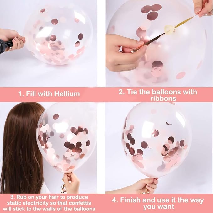 25Pcs Golden Happy Birthday Foil Balloon, Confetti and Metallic Balloons Combo for Birthday Decoration Items for Kids