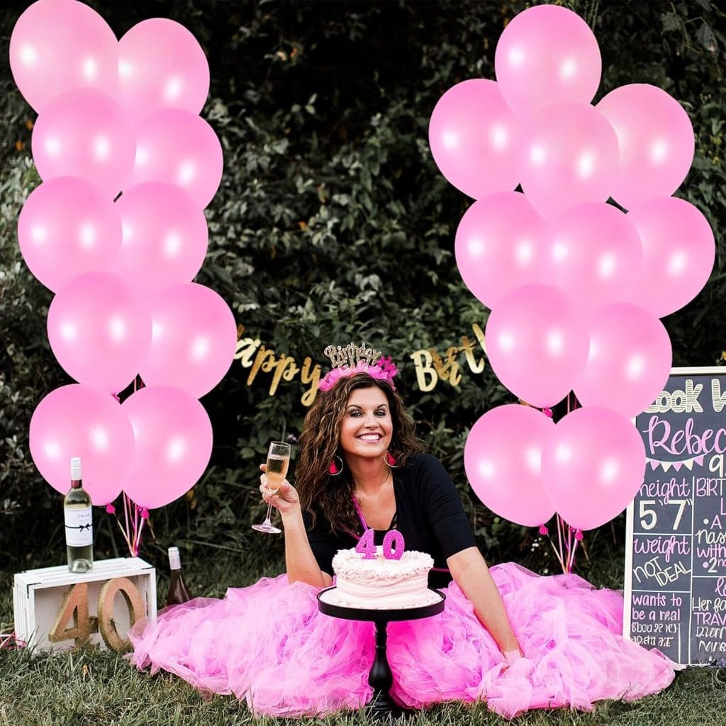 Pink Latex Balloons Kit – Pack of 30, 12 Inch | Latex & Mylar Balloons Pink Decoration Supplies | Valentine’s Balloons | Great for Birthday Decorations, Baby Shower, Bridal Shower, and Wedding Events