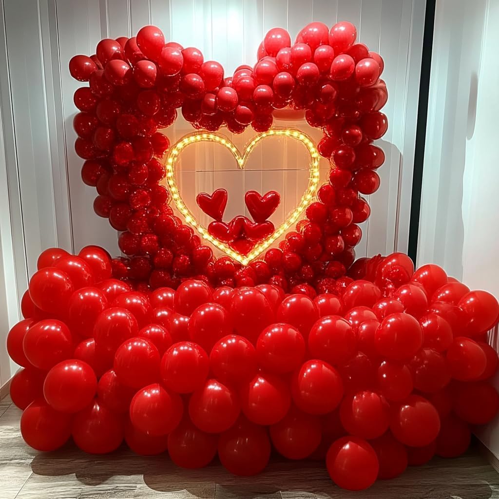 Red Balloons Latex Party Balloons - 100 Pack 12 inch Round Helium Red Balloons for Wedding Anniversary Birthday Valentine's 4th of July Independence Memorial Day Patriotic Party Decorations