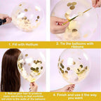 25Pcs Golden Happy Birthday Foil Balloon, Confetti and Metallic Balloons Combo for Birthday Decoration Items for Kids