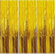 3Pcs Blue Foil Fringe Curtain Shimmer Backdrop for Birthday Party